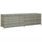 Preview: ARDEBO.de - Gartenbox Poly Rattan 200x50x60 cm Grau