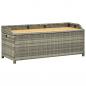 Preview: ARDEBO.de - Gartenbank mit Stauraum 120 cm Poly Rattan Grau