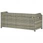 Preview: Gartenbank mit Stauraum 120 cm Poly Rattan Grau