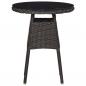 Preview: 3-tlg. Garten-Bistro-Set mit Auflagen Poly Rattan Schwarz