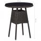 Preview: 3-tlg. Garten-Bistro-Set mit Auflagen Poly Rattan Schwarz