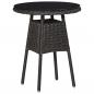 Preview: 3-tlg. Garten-Bistro-Set mit Auflagen Poly Rattan Schwarz