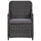 Preview: 3-tlg. Garten-Bistro-Set mit Auflagen Poly Rattan Schwarz