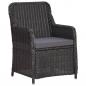 Preview: 3-tlg. Garten-Bistro-Set mit Auflagen Poly Rattan Schwarz