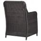 Preview: 3-tlg. Garten-Bistro-Set mit Auflagen Poly Rattan Schwarz