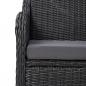 Preview: 3-tlg. Garten-Bistro-Set mit Auflagen Poly Rattan Schwarz