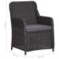 Preview: 3-tlg. Garten-Bistro-Set mit Auflagen Poly Rattan Schwarz