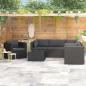 Preview: ARDEBO.de - 7-tlg. Garten-Lounge-Set mit Auflagen Poly Rattan Schwarz