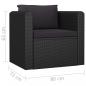 Preview: 7-tlg. Garten-Lounge-Set mit Auflagen Poly Rattan Schwarz