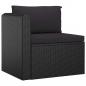 Preview: 7-tlg. Garten-Lounge-Set mit Auflagen Poly Rattan Schwarz