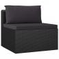 Preview: 7-tlg. Garten-Lounge-Set mit Auflagen Poly Rattan Schwarz