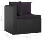 Preview: 7-tlg. Garten-Lounge-Set mit Auflagen Poly Rattan Schwarz