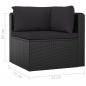 Preview: 7-tlg. Garten-Lounge-Set mit Auflagen Poly Rattan Schwarz