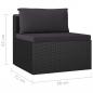 Preview: 7-tlg. Garten-Lounge-Set mit Auflagen Poly Rattan Schwarz