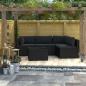 Preview: ARDEBO.de - 5-tlg. Garten-Lounge-Set mit Auflagen Poly Rattan Schwarz