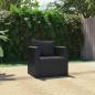 Preview: ARDEBO.de - Sessel mit Auflagen Poly Rattan Schwarz