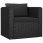 Preview: Sessel mit Auflagen Poly Rattan Schwarz