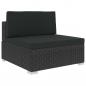 Preview: 8-tlg. Garten-Lounge-Set mit Auflagen Poly Rattan Schwarz