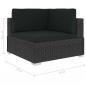 Preview: 8-tlg. Garten-Lounge-Set mit Auflagen Poly Rattan Schwarz