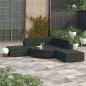 Preview: ARDEBO.de - 6-tlg. Garten-Lounge-Set mit Auflagen Poly Rattan Schwarz