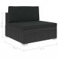 Preview: 6-tlg. Garten-Lounge-Set mit Auflagen Poly Rattan Schwarz