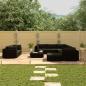 Preview: ARDEBO.de - 10-tlg. Garten-Lounge-Set mit Auflagen Poly Rattan Schwarz