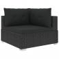 Preview: 10-tlg. Garten-Lounge-Set mit Auflagen Poly Rattan Schwarz