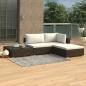 Preview: ARDEBO.de - 4-tlg. Garten-Lounge-Set mit Auflagen Poly Rattan Braun