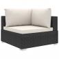 Preview: 4-tlg. Garten-Lounge-Set mit Auflagen Poly Rattan Schwarz