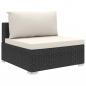 Preview: 4-tlg. Garten-Lounge-Set mit Auflagen Poly Rattan Schwarz