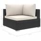 Preview: 4-tlg. Garten-Lounge-Set mit Auflagen Poly Rattan Schwarz