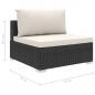 Preview: 4-tlg. Garten-Lounge-Set mit Auflagen Poly Rattan Schwarz