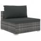 Preview: 5-tlg. Garten-Lounge-Set mit Auflagen Poly Rattan Grau