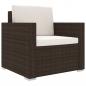 Preview: 11-tlg. Garten-Lounge-Set mit Auflagen Poly Rattan Braun