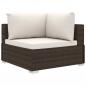 Preview: 11-tlg. Garten-Lounge-Set mit Auflagen Poly Rattan Braun