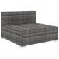 Preview: Modular-Sofa-Mittelteil 1 Stk. + Auflagen Poly Rattan Grau