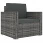 Preview: 8-tlg. Garten-Lounge-Set mit Auflagen Poly Rattan Grau