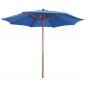 Preview: ARDEBO.de - Sonnenschirm mit Holz-Mast 300 x 258 cm Blau