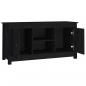 Preview: TV-Schrank Schwarz 103x36,5x52 cm Massivholz Kiefer