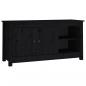 Preview: TV-Schrank Schwarz 103x36,5x52 cm Massivholz Kiefer