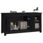 Preview: TV-Schrank Schwarz 103x36,5x52 cm Massivholz Kiefer