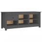 Preview: Schuhschrank Grau 110x38x45,5 cm Massivholz Kiefer