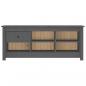 Preview: Schuhschrank Grau 110x38x45,5 cm Massivholz Kiefer