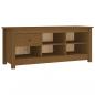 Preview: Schuhschrank Honigbraun 110x38x45,5 cm Massivholz Kiefer