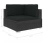 Preview: Ecksofas 2 Stk. mit Auflagen Poly Rattan Schwarz