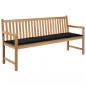 Preview: ARDEBO.de - Gartenbank-Auflage Schwarz 180x50x3 cm Oxford-Gewebe