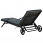 Preview: Sonnenliegen mit Tisch Poly Rattan Anthrazit