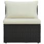 Preview: 6-tlg. Garten-Lounge-Set mit Auflagen Poly Rattan Braun