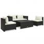 Preview: 6-tlg. Garten-Lounge-Set mit Auflagen Poly Rattan Braun