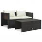 Preview: 6-tlg. Garten-Lounge-Set mit Auflagen Poly Rattan Braun